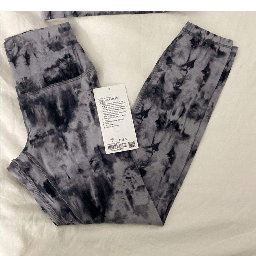 NWT Lululemon Align Leggings - Game Day Dark Chrome Black Multi